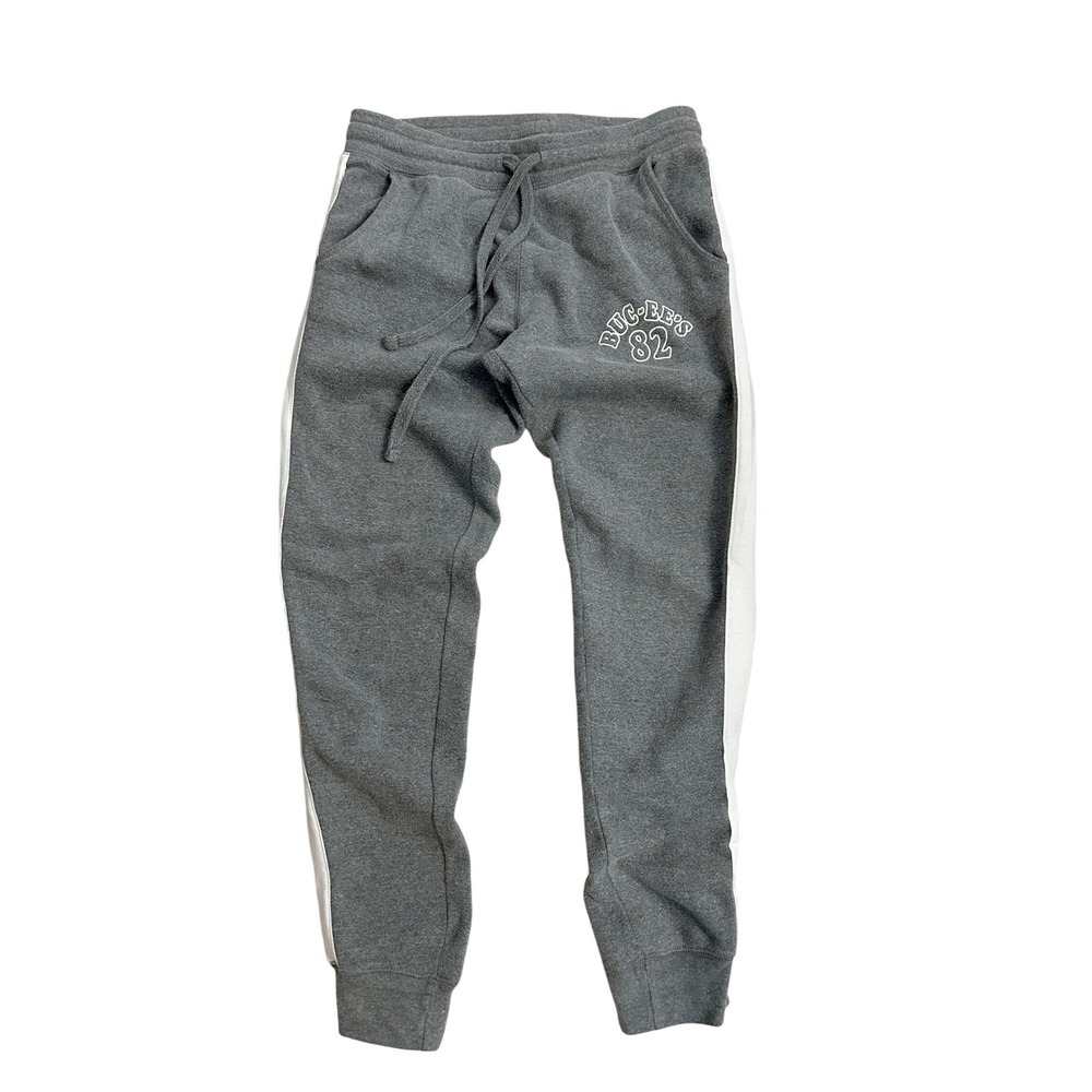 Buc-ees Grey Heathered Side Stripe Jogger Sweatpants Mens Small 640